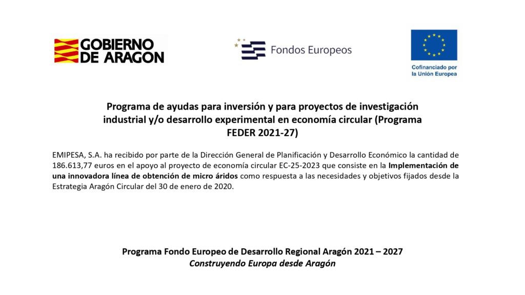 Programa de ayudas para inversión y para proyectos de investigación industrial y/o desarrollo experimental en economía circular (Programa FEDER 2021-27)