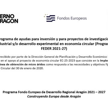 Programa de ayudas para inversión y para proyectos de investigación industrial y/o desarrollo experimental en economía circular (Programa FEDER 2021-27)